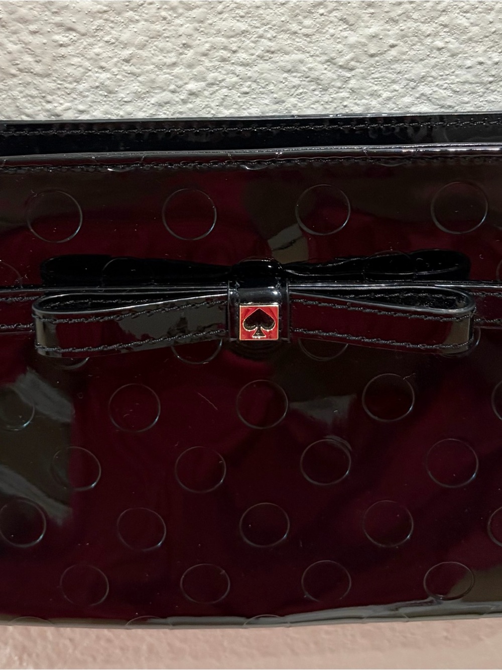 kate spade Black Patent Polka Dot Crossbody with Bow - Picture 7 of 7
